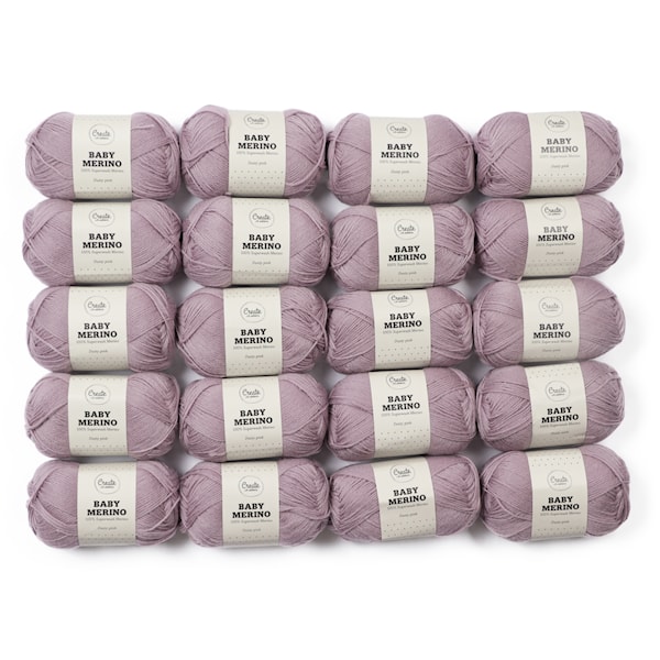 Adlibris Baby Merinoull Garn 50g Dusty Pink A008 20-pack