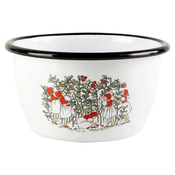 Muurla Elsa Beskow Lingonbär Skål 30 cl Emalj Vit (hvit) Muurla Elsa Beskow Lingonbär Skål 30 cl Emalj Vit (hvit)