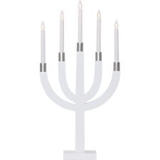 Star Trading Ljusstake Elias 35x8x67 cm Vit/Silver