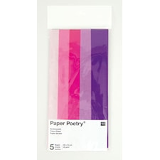 Silkepapir, Diverse Lilla, 5 blad, 50 x 70 cm