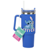 Stitch Blå 900 ml Isolerad Mugg med Sugrör Paladone