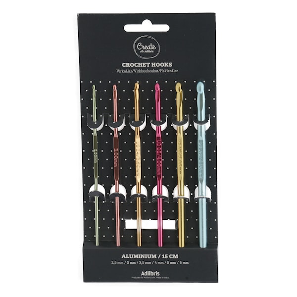 Virknål Set 6 Delar 15cm Aluminium