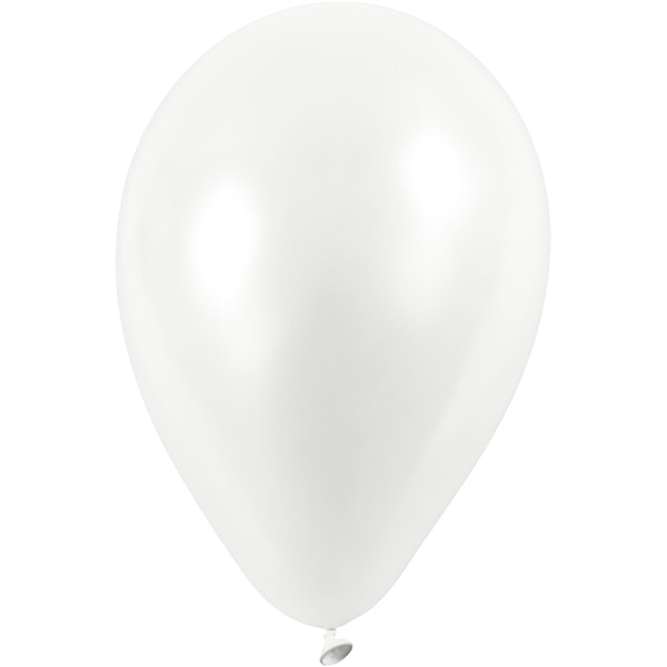 Ballonger, dia. 23 cm, hvit, 10 stk./ 1 pk.