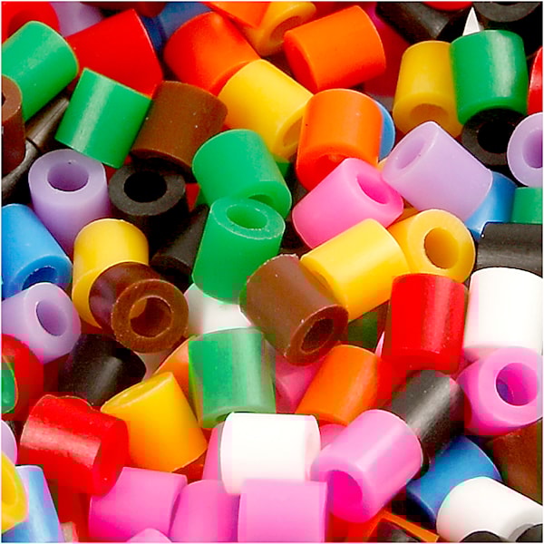 Rørperler, str. 5x5 mm, hullstr. 2,5 mm, 5000 ass., glitter farver