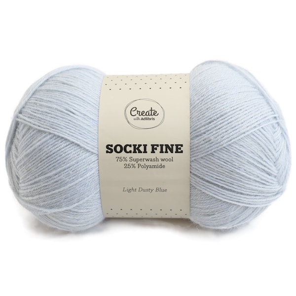 Adlibris Socki Fine 100g Light Dusty Blue A145
