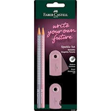 Skrivesett Sparkle Rosa/Grå Faber-Castell