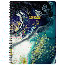 Kalender A5 Blue Marble 12 mån 2022 Almanacksförlaget
