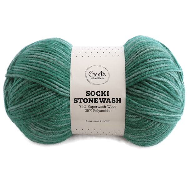 Adlibris Socki Stonewash 100g Emerald Green B137