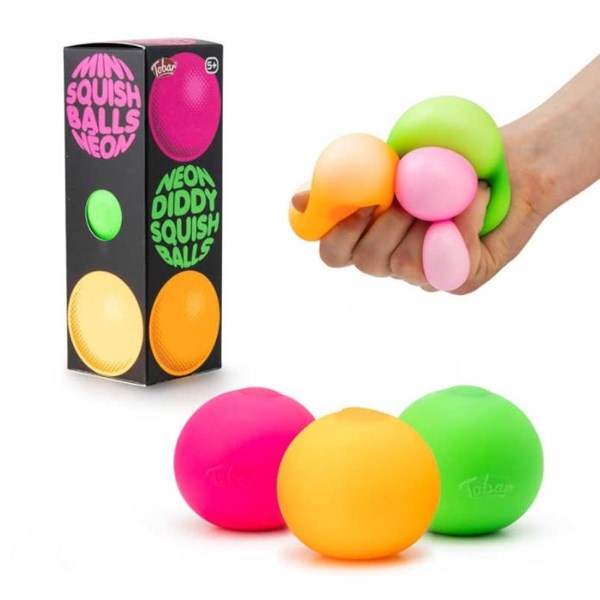 Stressboll Neon Diddy Squish Ball 3-pack