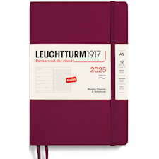 Kalender A5 2025 Weekly Planner/Notebook Soft Port Red Leuchtturm1917