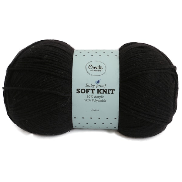 Adlibris Soft Knit 100g Black A338
