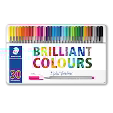 Triplus® fineliner 30 kpl metallilaatikossa Staedtler 0,3 mm kuituterä