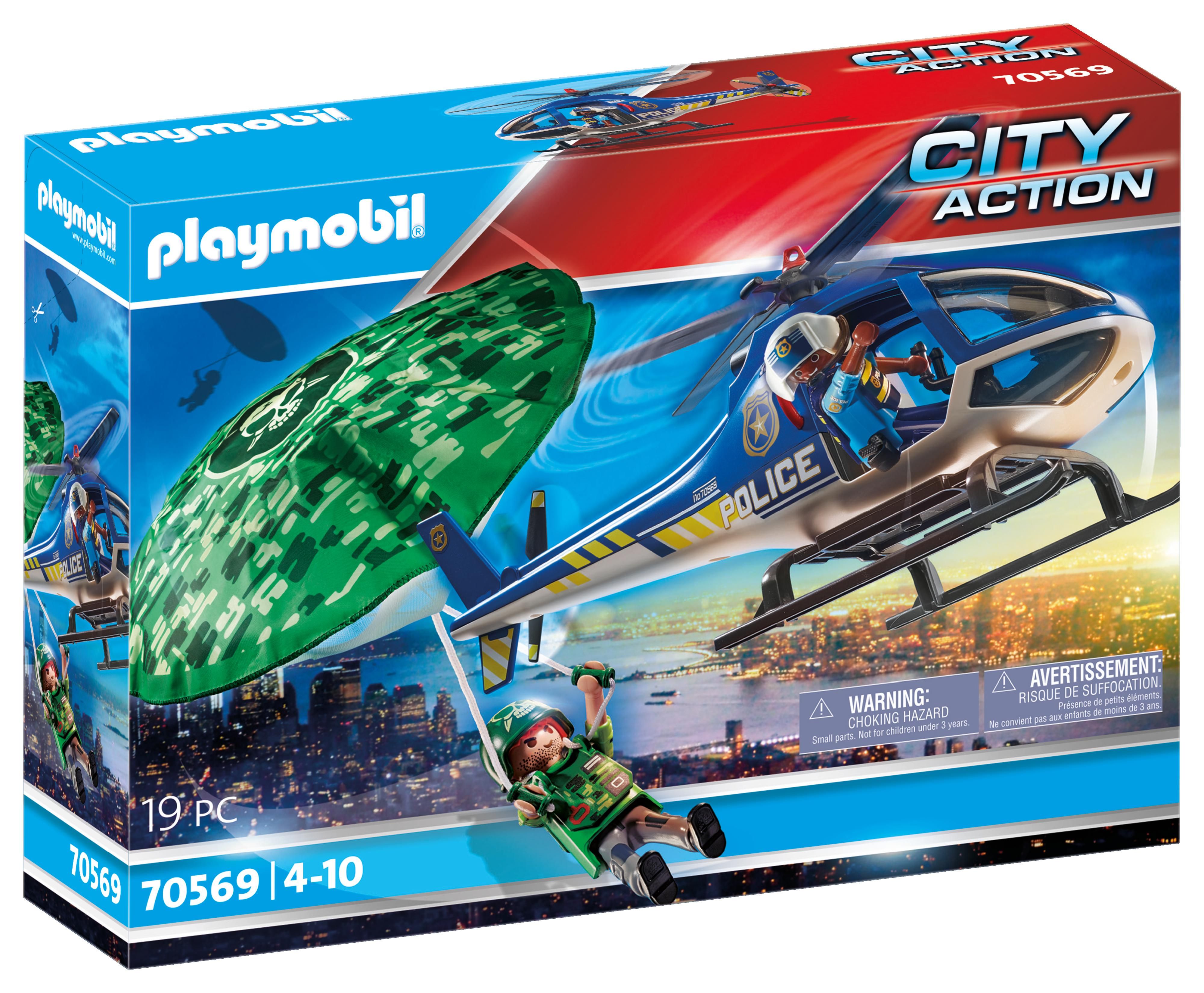 City Action Poliisihelikopteri: laskuvarjon takaa-ajo (70569) Playmobil