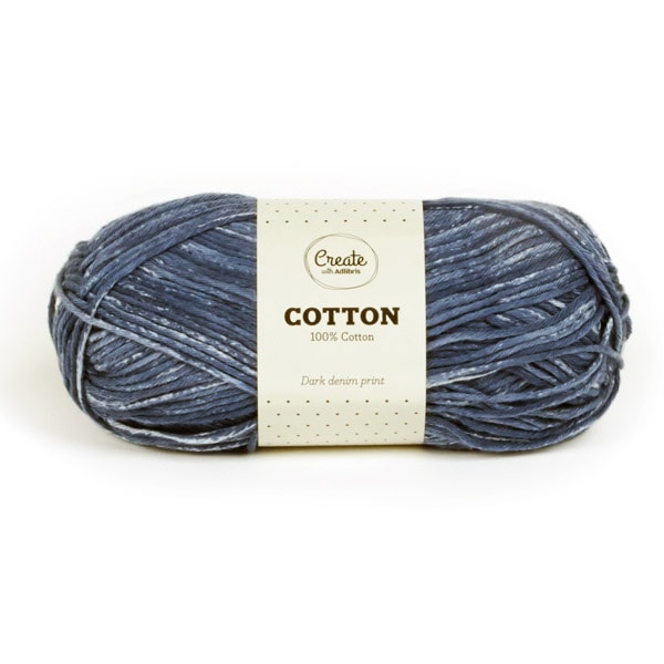 Adlibris Cotton Garn 100g Dark Denim Print A129