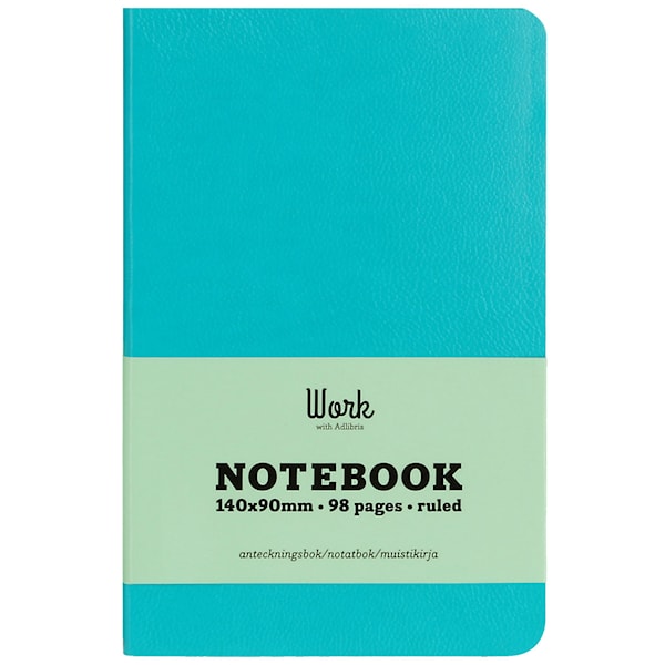 Adlibris pocket notatbok, Karibisk blå, linjert A6