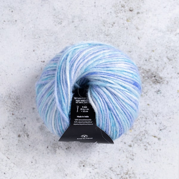 Tencel Blow alpakka-miks garn 50g Blueberry Vanilla Bowl 094 Svarta Fåret