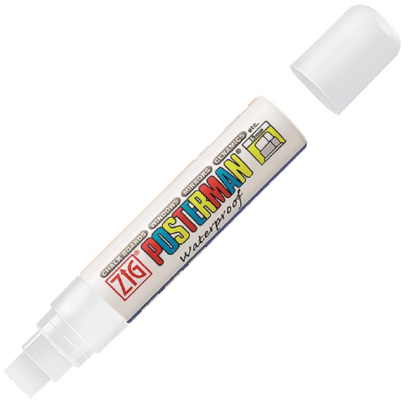Merkepenn Hvit ZIG Posterman B&B 15 mm Kuretake Zig