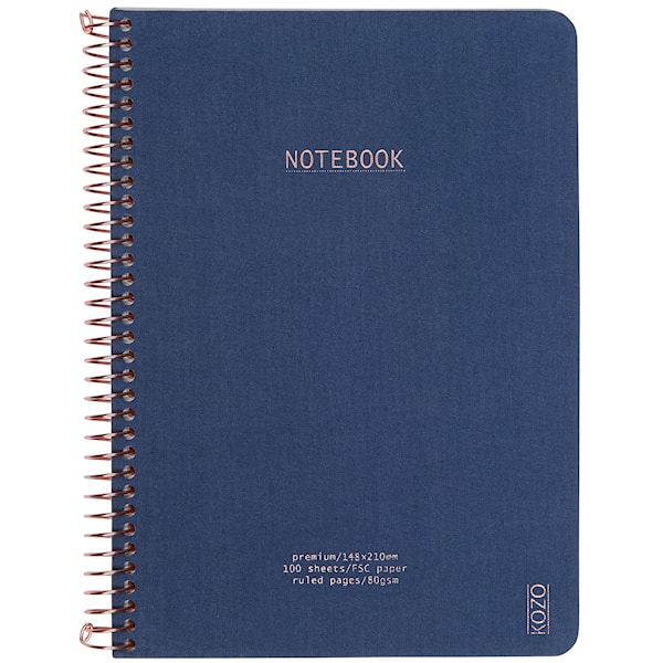 KOZO Premium Notebook A5 navy 100 pcs 80g.