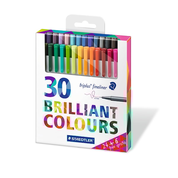 Triplus® fineliner fargeleggingspenner 30 stk.