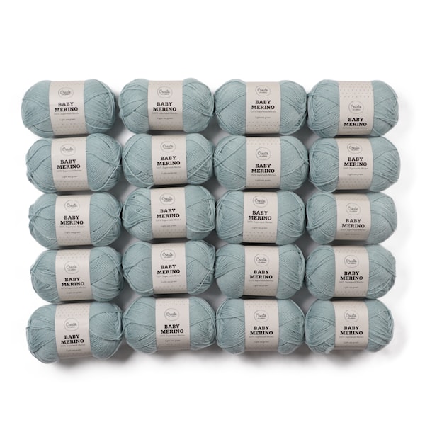 Adlibris Baby Merinoull Garn 50g Light Sea Green A031 20-pack