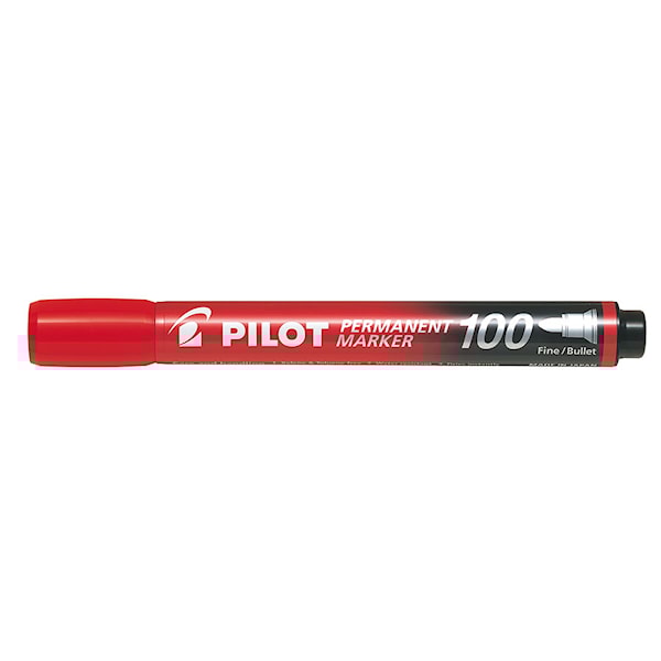Permanent Marker 100 rødt Fine