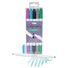 Kalligrafipenner, Dobbel spiss, 5-Pack