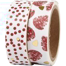 Washi-teippi, kävyt ja pisteet, folio, Lev: 15 mm, 2x4 m/ 1 pkk