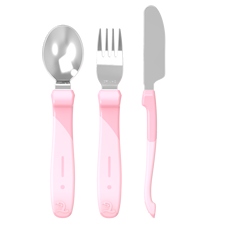 Twistshake Learn Cutlery Stainless Steel 12+m Pastel Pink
