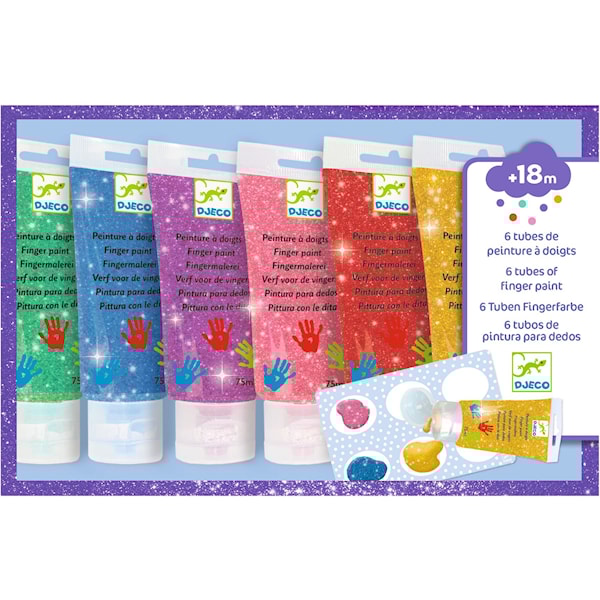 Fingerf&auml;rg Glitter fr&aring;n 18 m&aring;nader 6-pack Djeco