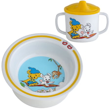 Tutekopp og tallerken med sugekopp Hvit/Gul Bamse