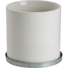 ERNST Kruka med Zinkfat 12 cm Vit