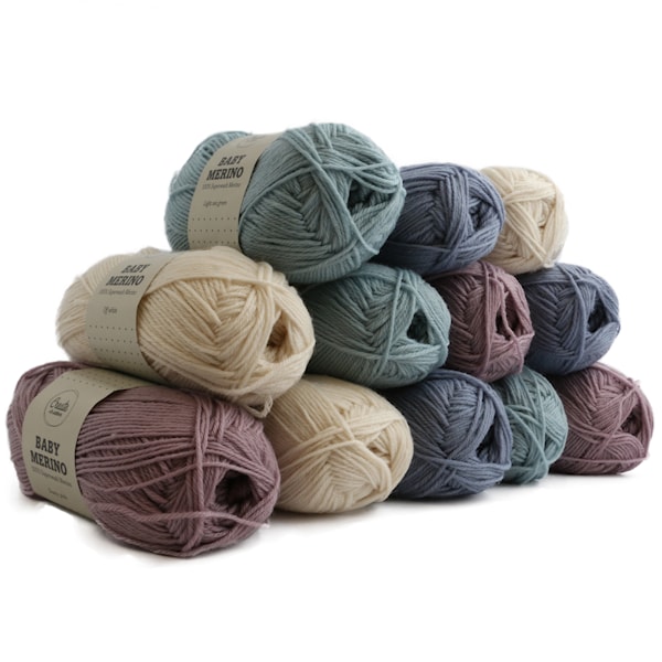 Garnpakke Babymerino, 12pk, Adlibris, 50 g, Vintage