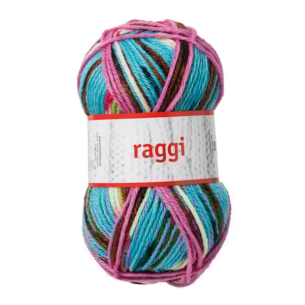 Raggi 100g Liila, turkoosi monivärinen (15132)