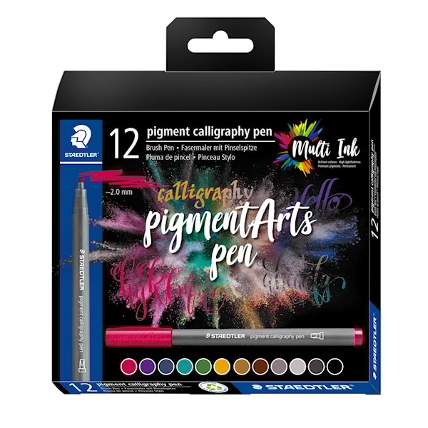 Kalligrafipenn Pigment 12-pakning Staedtler