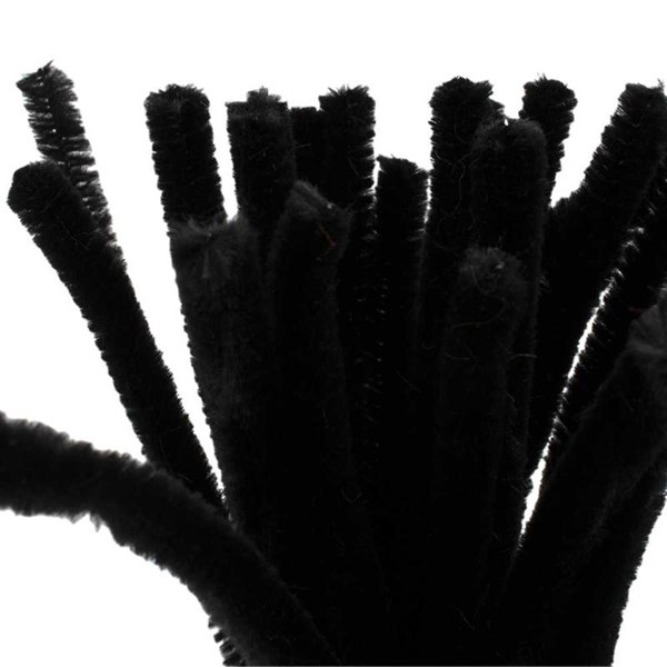 Piprensare, svart, L: 30 cm, tjocklek 9 mm, 25 st./ 1 förp.