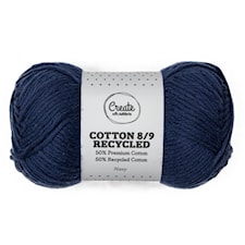 Cotton 8/9 Garn 100g Recycled Navy A081 Adlibris