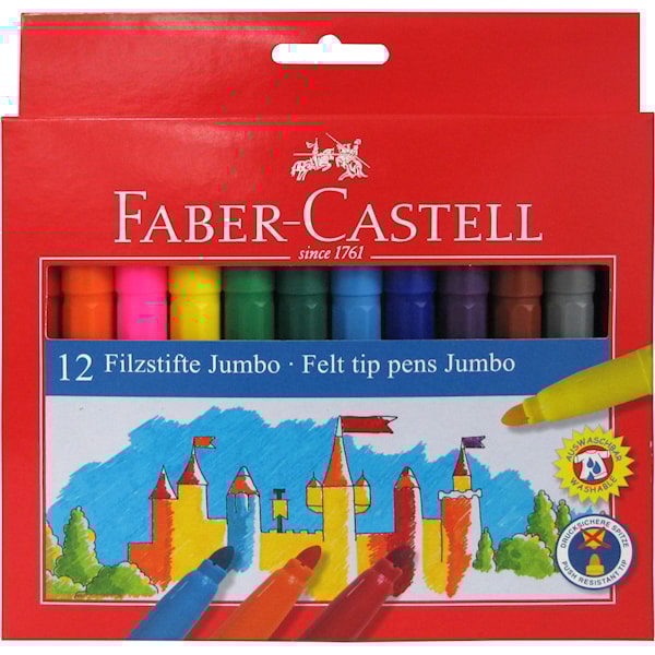 Faber-Castell Fibertusjer Jumbo 12 pakning