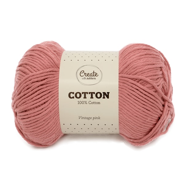 Garn Bomull, Adlibris, Vintage Pink