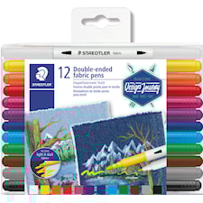 Tekstilpenn dobbeltspiss 12-p Design Journey Staedtler