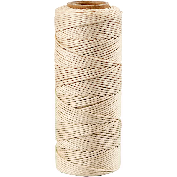 Bambussnor, tykkelse 1 mm, råhvit, 65 m/ 1 rl.