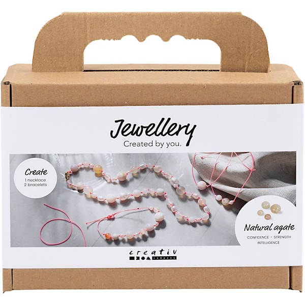 Mini DIY Kit Smykker, Halskjede og armbånd, pink, 1 pk.