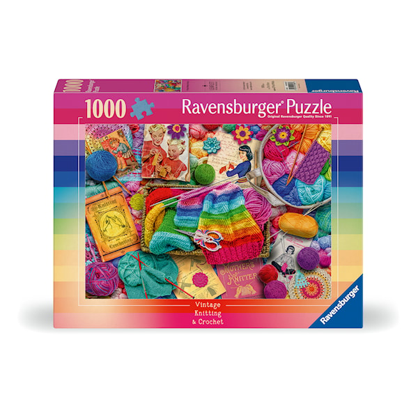 Vintage Knitting & Crochet Pussel 1000 bitar, Ravensburger