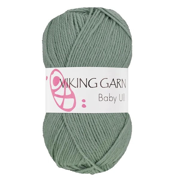 Baby Ull 50 g Grågrønn 338 Viking Garn