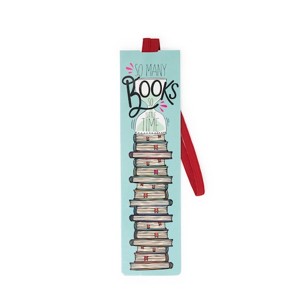 Bokmerke i papp med elastisk løkke, So many books