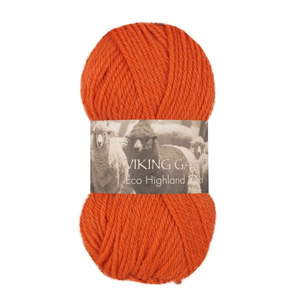 Highland Eco Wool Garn 50 g Oransje 251 Viking Garn