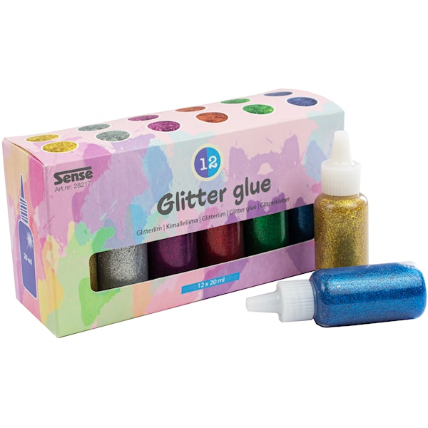 Glitterlim På Flaske 12-p Sense