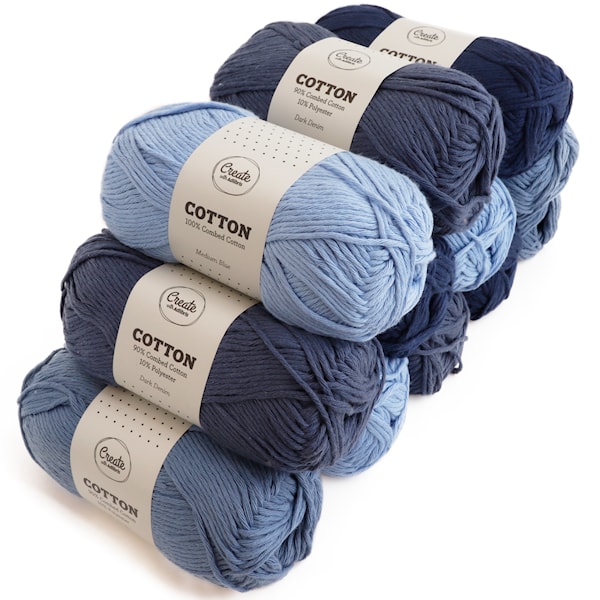 Adlibris Bomull 8/9 Garn 100g I Love Blue 12-pack
