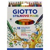 Fargeblyanter 18-pakning ekstra tykke, Giotto Stilnovo Maxi