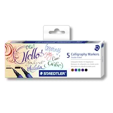 Kalligrafikynät kaksikärkinen 5 kpl Staedtler