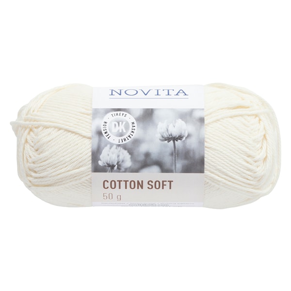 Novita Cotton Soft Bomullsgarn 50 g naturvit 010